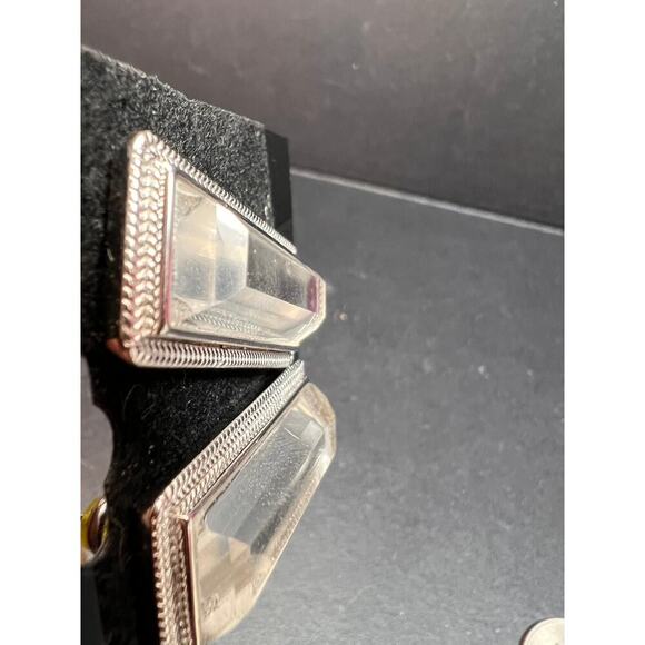 NEW clear quartz gemstone sterling silver earrings - Picture 7 of 16